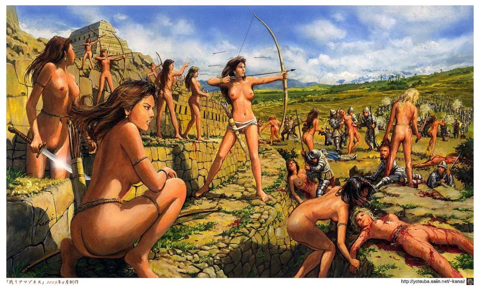 Naked Amazons in antiquity