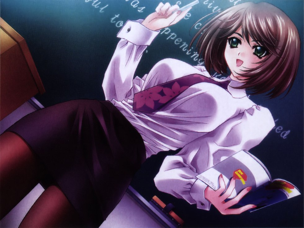 Adult teacher in a skirt