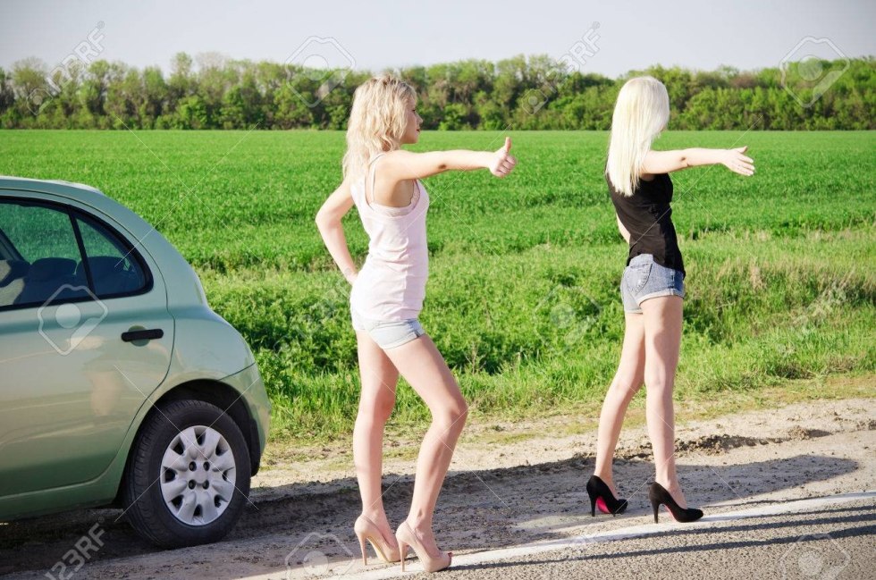 Girl votes on the highway