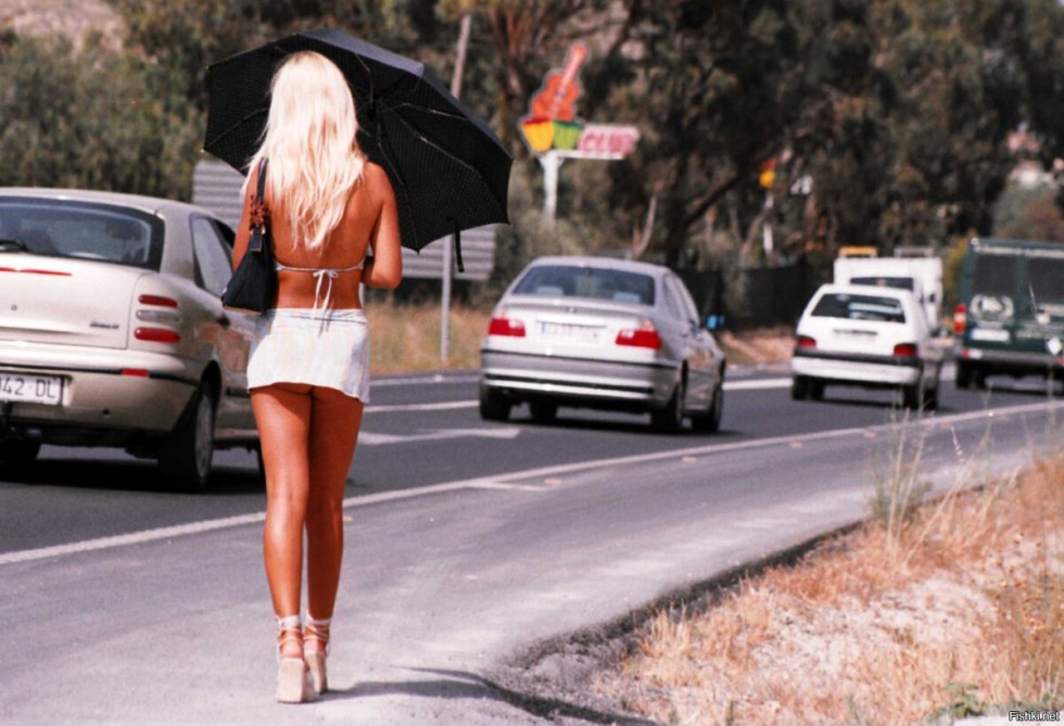Girl votes on the road