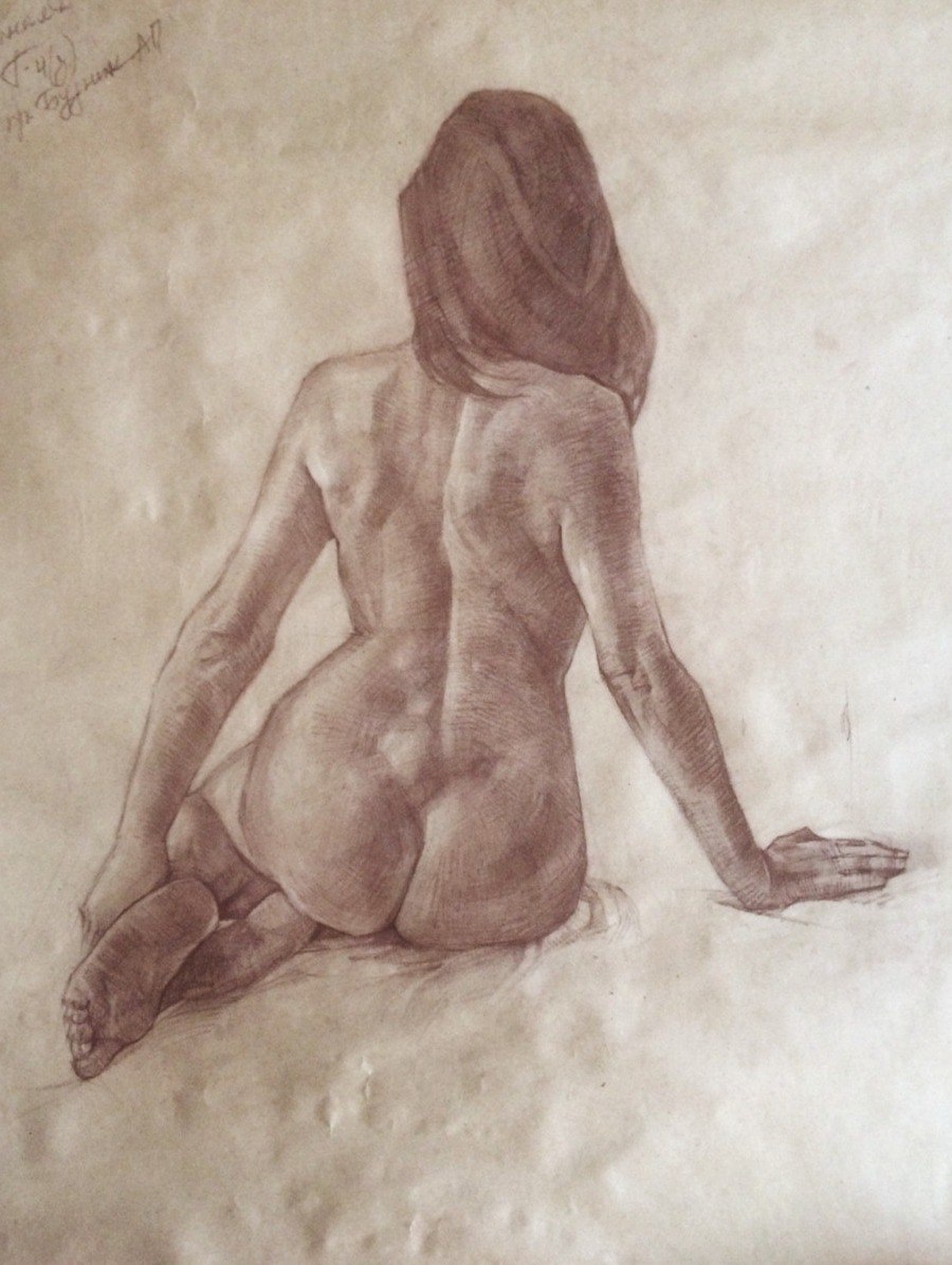 Naked body for drawing