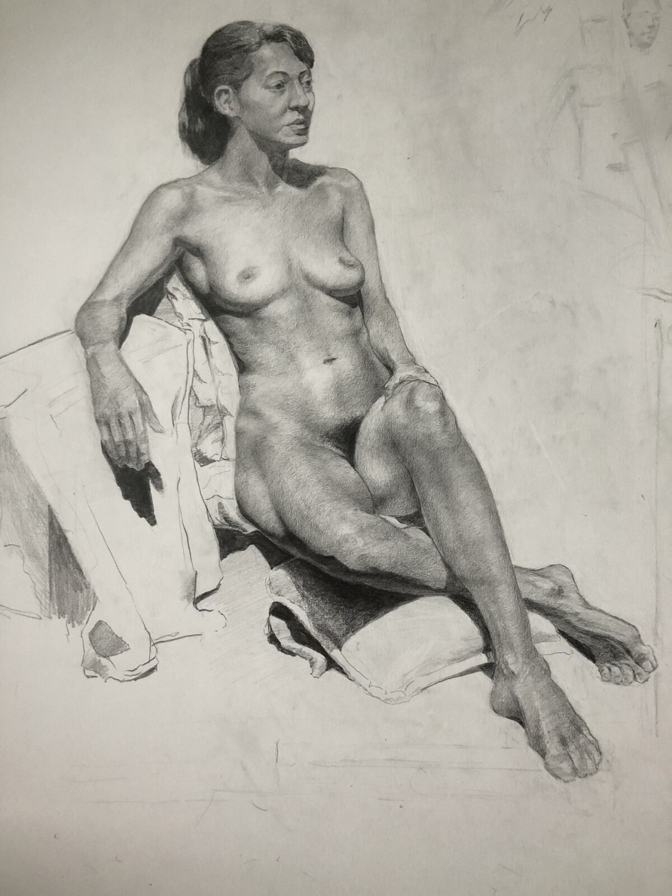 Man and woman naked drawing