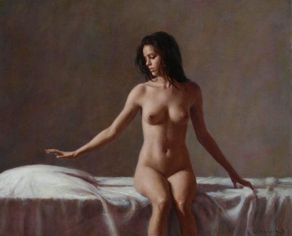 Naked female body painting